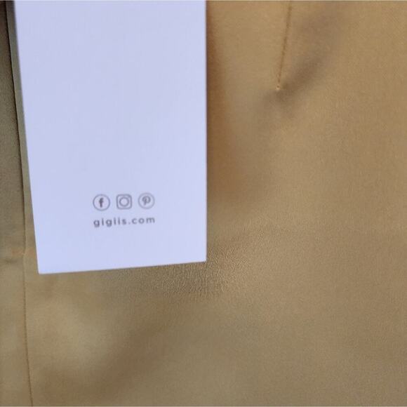 GIGIIS MUSTARD NEW SILK LIKE SHORTS WITH POCKETS SIZE XS MADE IN TURKEY - Picture 4 of 9